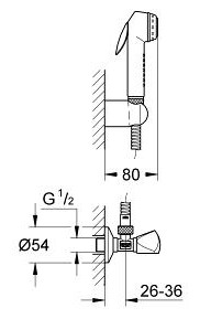 Grohe Tempesta-F Trigger Spray 30 Ensemble avec robinet d'arrêt 1 jet,  chromé (27514001)