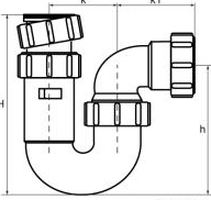 Tube Siphon 40-50, adaptateur angulaire McAlpine et tuyau de