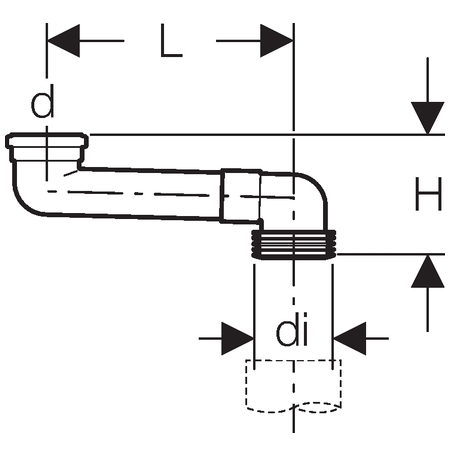Geberit tuyau connexion WC d'angle épaisseur tuyau 72mm 90 110mm et  réglable de 14.5cm à 34.5cm - 388350291 