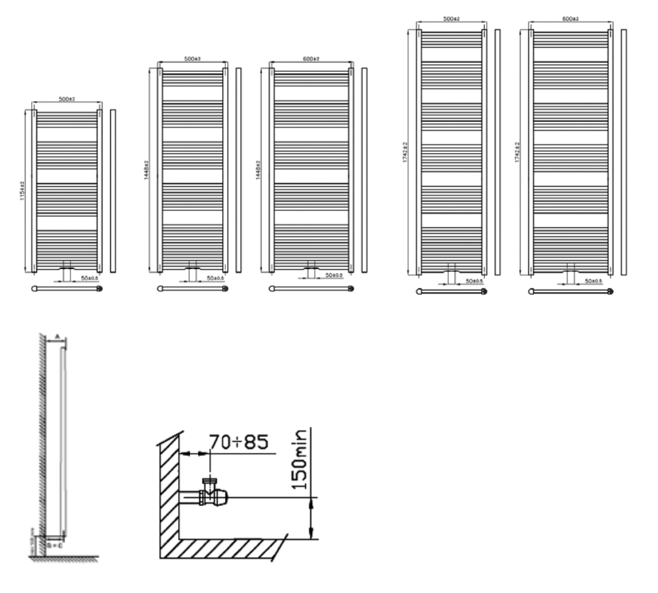 Nemo Start Basic 150 50 Handdoekradiator Staal H 1448 X L 500 Mm 638 W Wit Bse050b01vm06nnn01 Sanitairwinkel Nl