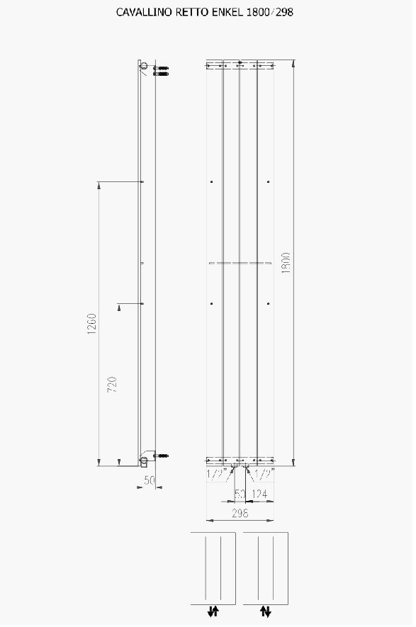 Overtekenen Uitputting dutje Plieger Cavallino Retto designradiator verticaal enkel middenaansluiting  1800x298mm 614W wit - 7252958 - Sanitairwinkel.nl