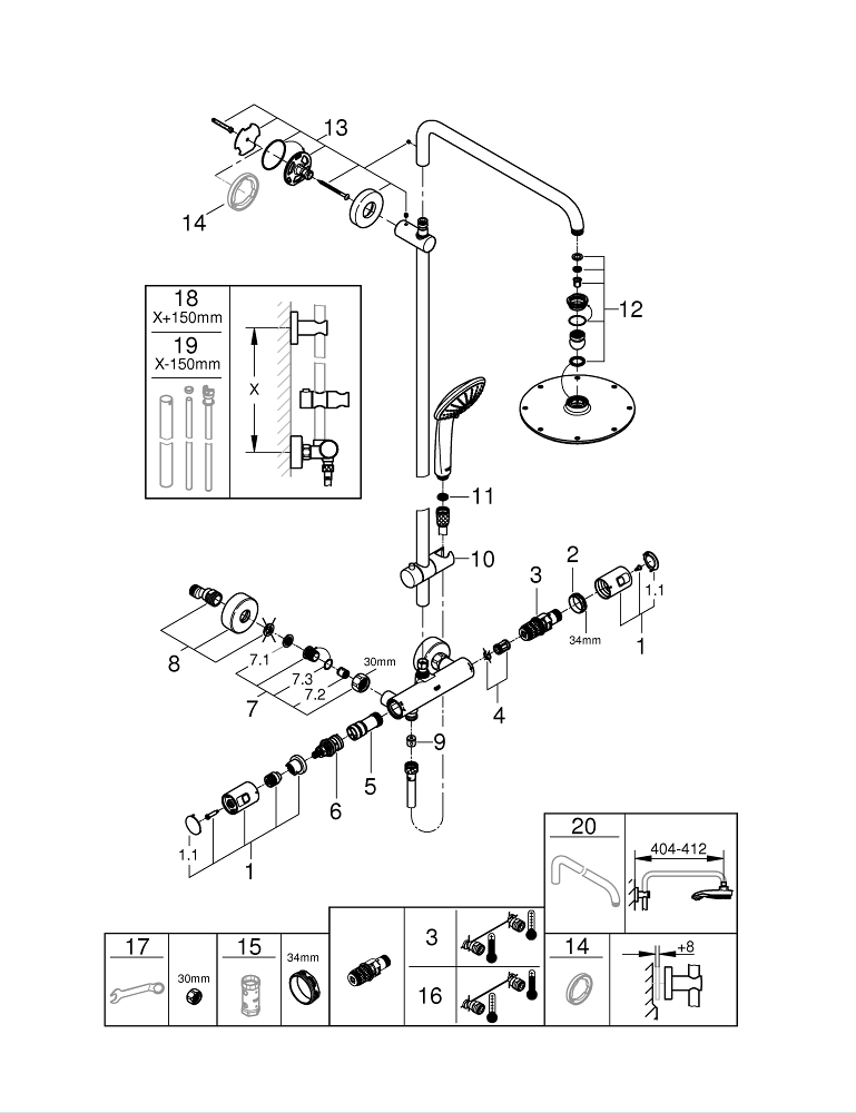 GROHE Vitalio Joy XXL Set de douche avec de douche