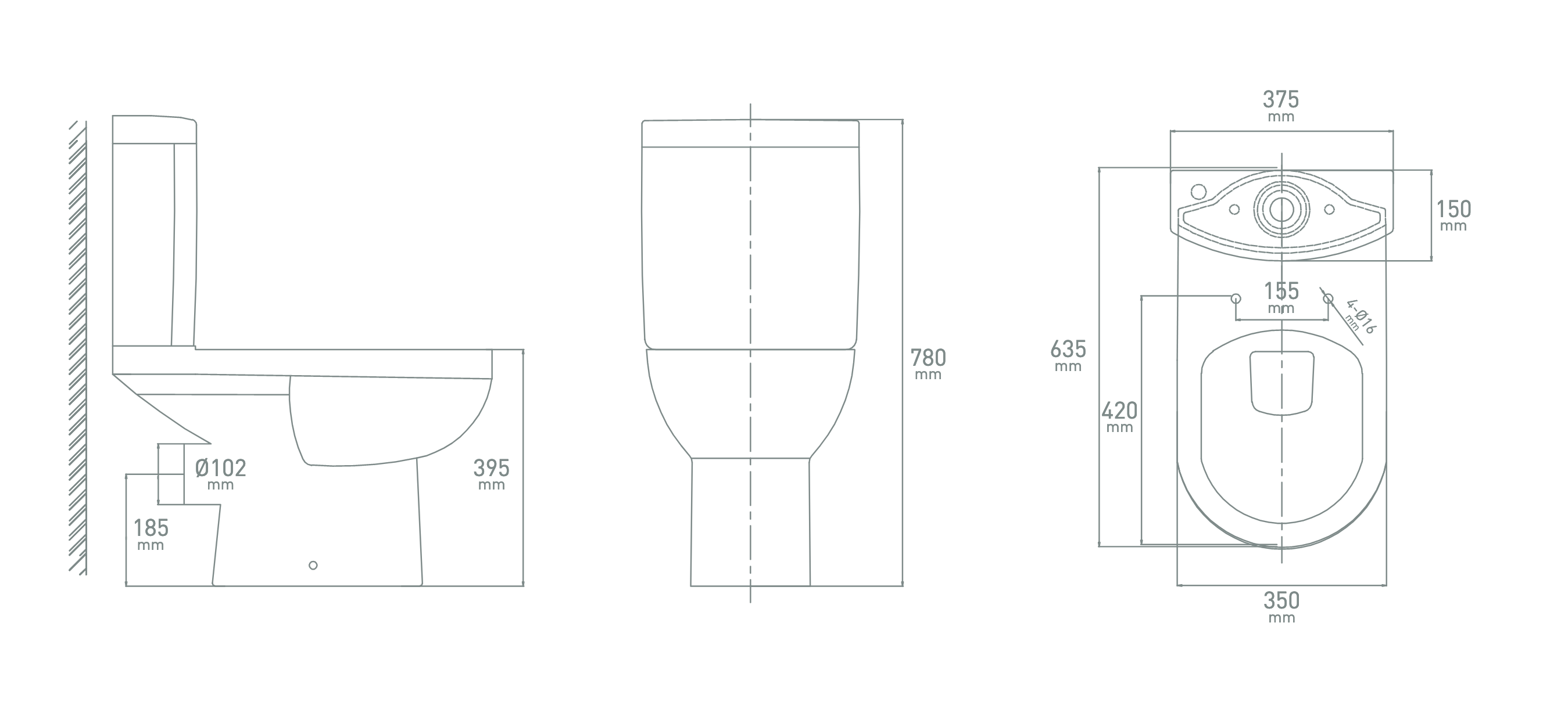Nemo Go vloerstaande WC pack 780 635 x 375 mm porselein met softclose en takeoff zitting uitgang H (PK) sifon met jachtbak - - Sawiday.be