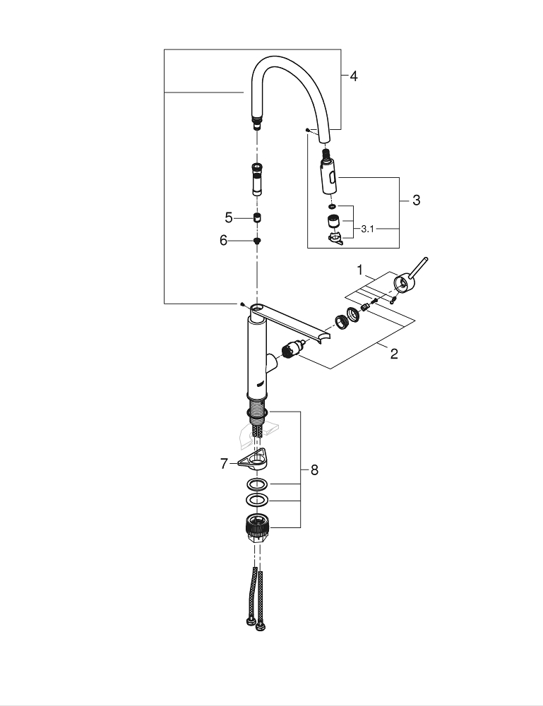 GROHE Concetto Keukenkraan Uittrekbare Uitloop 2 Straalsoorten   D94024af311fae2b9ac481a76881b7d3 