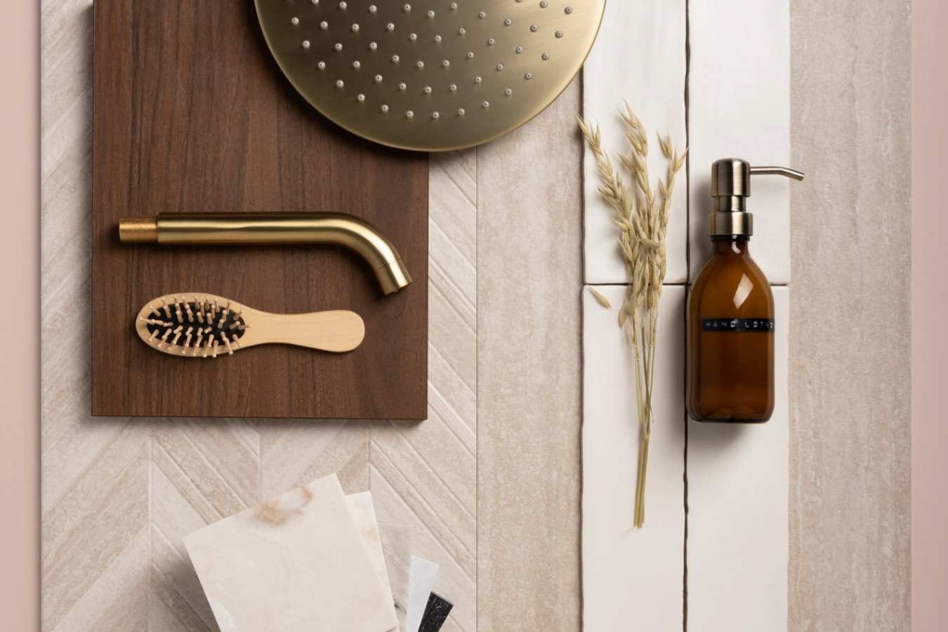 moodboard travertin et laiton