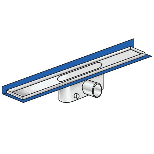 Wiesbaden Dreen RVS douchegoot plus flens zonder rooster 120x7 3e GEN