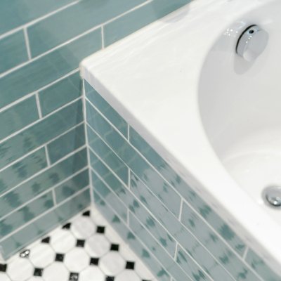 Carrelage bleu clair