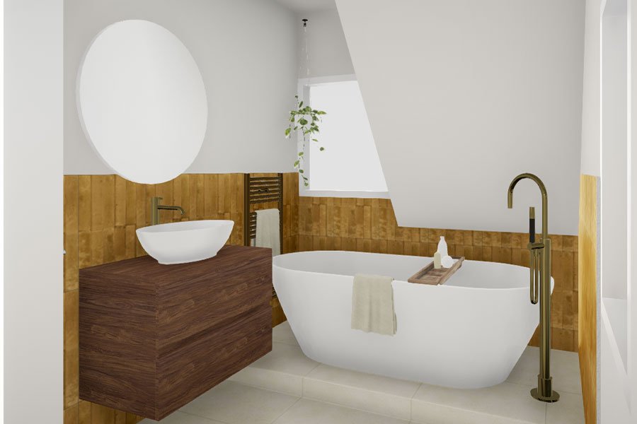 Badkamer Lisa en Simon 3d-tekening