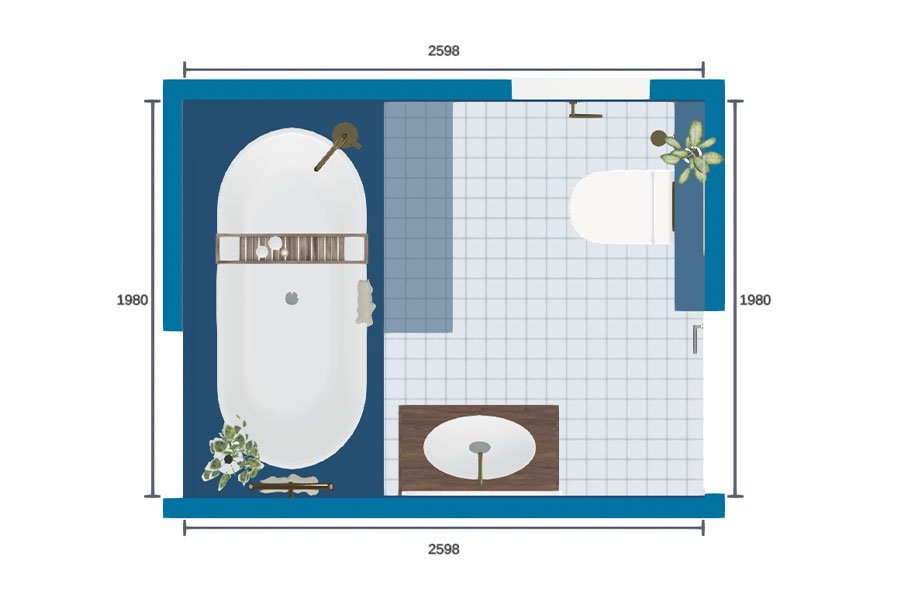 Badkamer Lisa en Simon tekening