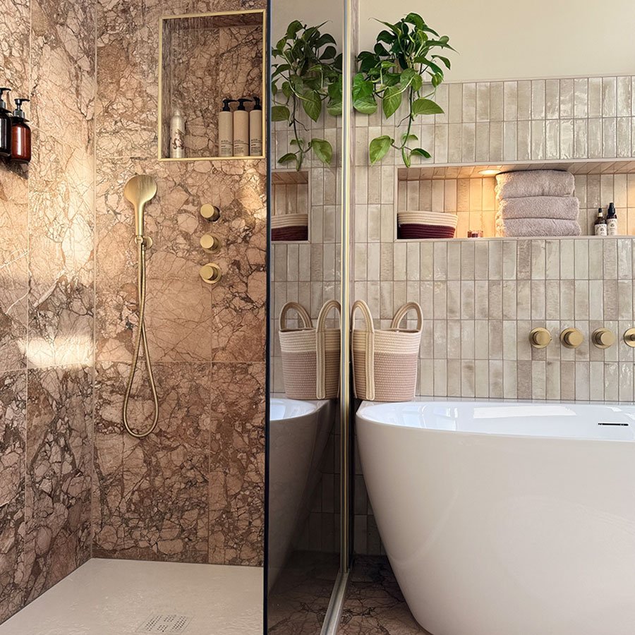 Moderne warme badkamer Wendy