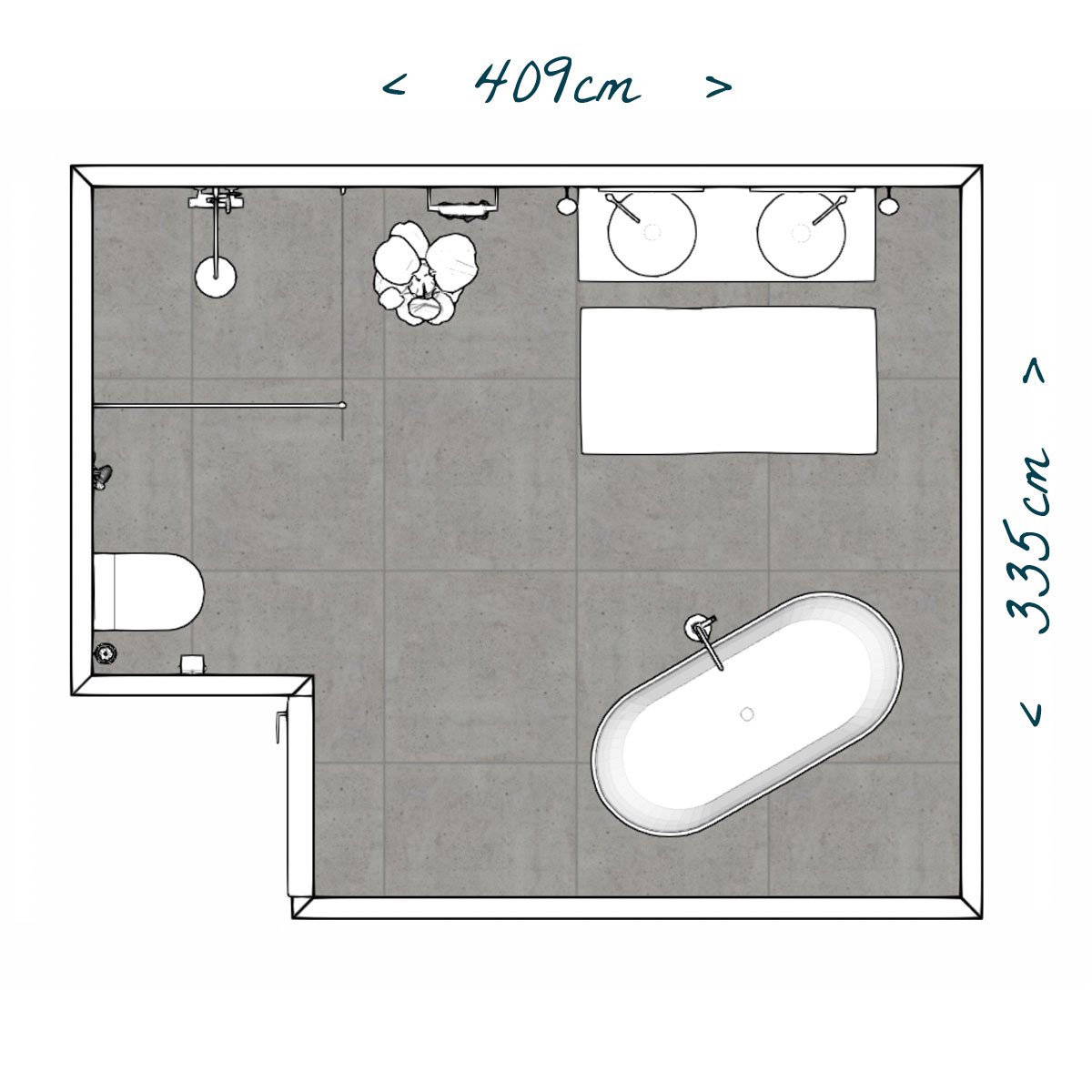 Plan de salle de bains