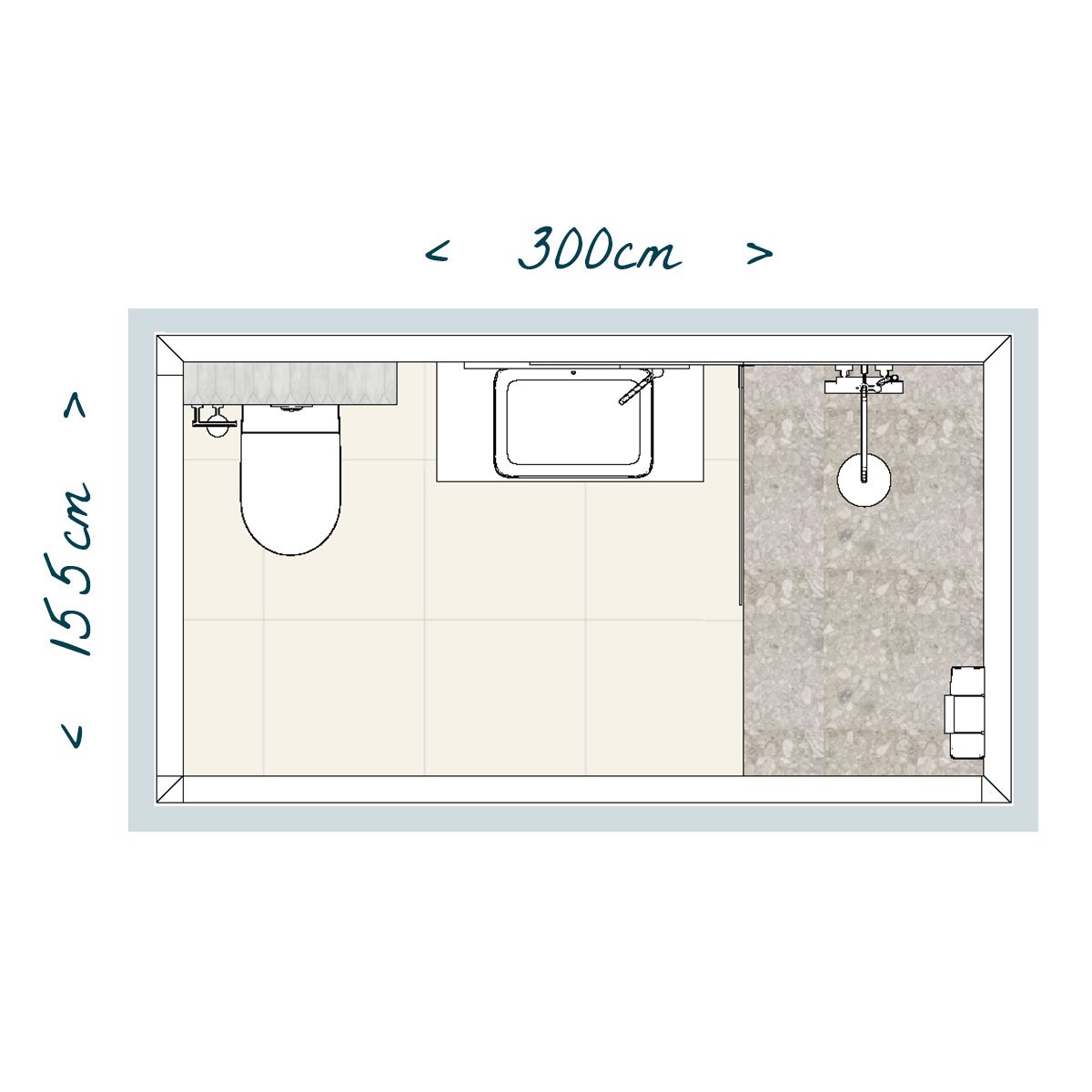 Plan de la salle de bain Rhea