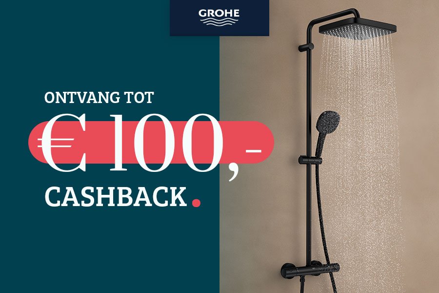 Tot €100 cashback op GROHE douches
