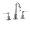 Crosswater 1920s Robinet lavabo 3 trous sans bonde chrome poignée blanche SW73354 Crosswater 1920s Robinet lavabo 3 trous sans bonde chrome poignée blanche SW73354
