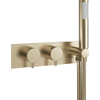 Crosswater MPRO Inbouw - thermostatisch bad/douchekraan horizontaal - met handdouche set - geborsteld messing (goud) SW209256