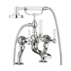 Crosswater 1920s Robinet de baingoire 2 trous avec inversur avec douchette poignées blanches chrome SW73374 Crosswater 1920s Robinet de baingoire 2 trous avec inversur avec douchette poignées blanches chrome SW73374