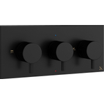 Robinet de douche thermostatique encastré Crosswater MPRO horizontal 2 robinets d'arrêt noir mat SW209261