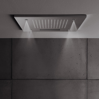 Crosswater Fixed Heads Douche de tête 50cm carré avec jet cascade et fonction brouillard chrome