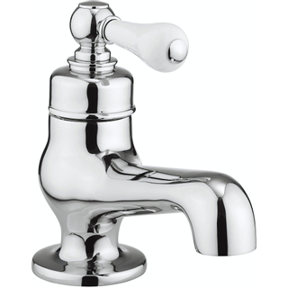 Crosswater Belgravia Lever Mini Robinet lavabo WC chaud/froid - sans bonde - chrome avec céramique - blanc