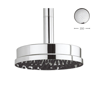 Crosswater 1920s Regendouche - 20cm easy clean - zonder douchearm - hoogglans chroom