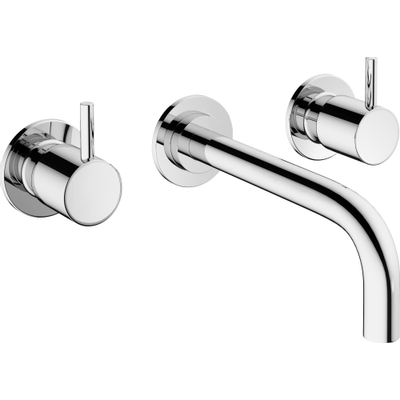 Crosswater MPRO Wastafelkraan inbouw - uitloop 19cm - inclusief inbouwdeel - hoogglans chroom