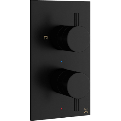 Crosswater MPRO Regendouche - 20cm - inclusief - inbouw - thermostatische douchekraan plafondarm en 3 standen handdouche - mat zwart
