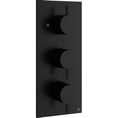 Crosswater MPRO Inbouw - thermostatisch douchekraan verticaal - 2 stopkranen - mat zwart