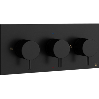 Crosswater MPRO Inbouw - thermostatisch douchekraan horizontaal - 2 stopkranen - mat zwart