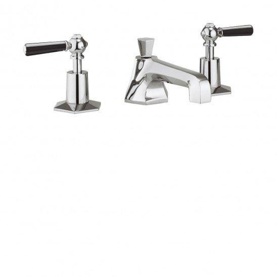 Crosswater 1920s robinet de lavabo avec bonde chrome poignée noire