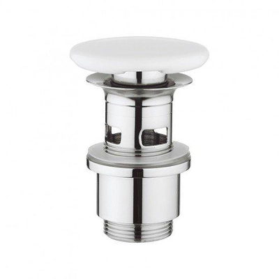 Crosswater Basin Waste Klikwaste - 1/4" - gesloten - keramiek - hoogglans wit