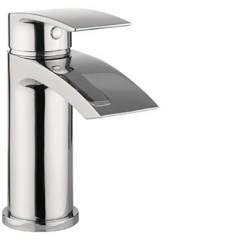 Crosswater Flow Wastafelkraan - met waterval - 1 gats - met klikwaste - hoogglans chroom SW73304