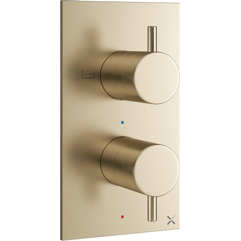 Crosswater MPRO Badkraan - inbouw - verticaal - geborsteld messing (goud) SW640134
