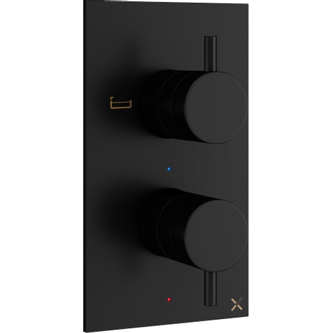 Robinet baignoire Crosswater MPRO - encastrable - vertical - 2 voies - noir mat SW223264