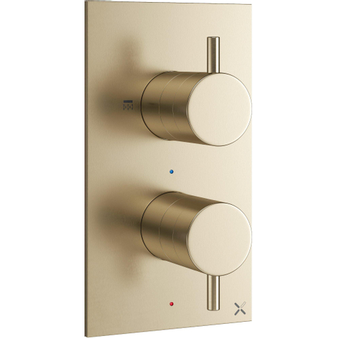Crosswater MPRO Douchekraan - inbouw - verticaal - geborsteld messing (goud) SW209254