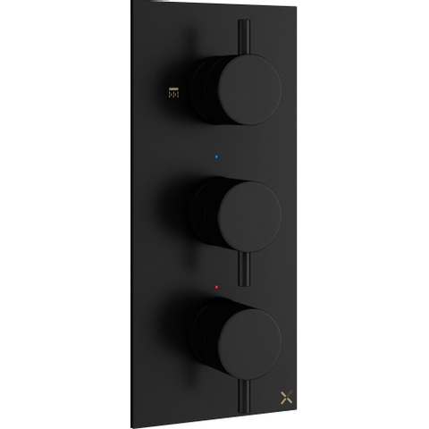 Robinet de douche thermostatique encastré Crosswater MPRO vertical 2 vannes noir mat SW209259