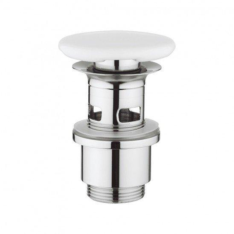 Crosswater Basin Waste Klikwaste - 1/4" - gesloten - keramiek - hoogglans wit SW545375