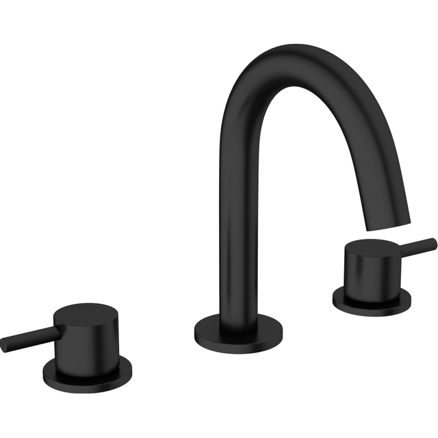 Crosswater MPRO wastafelkraan 3 gats met uitloop 18.7cm mat zwart OUTLET PRO135DNM