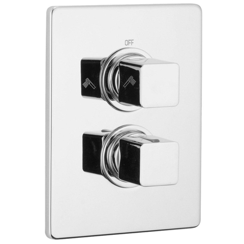 Xenz Aragon Robinet douche encastrable thermostatique 16x21cm 2 trous chrome brillant SW104638