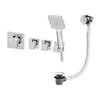 Saniclass Brauer Square CS Inbouwthermostaatset inclusief badvulwaste en handdoucheset chroom gepolijst SW63973 Saniclass Brauer Square CS Inbouwthermostaatset inclusief badvulwaste en handdoucheset chroom gepolijst SW63973