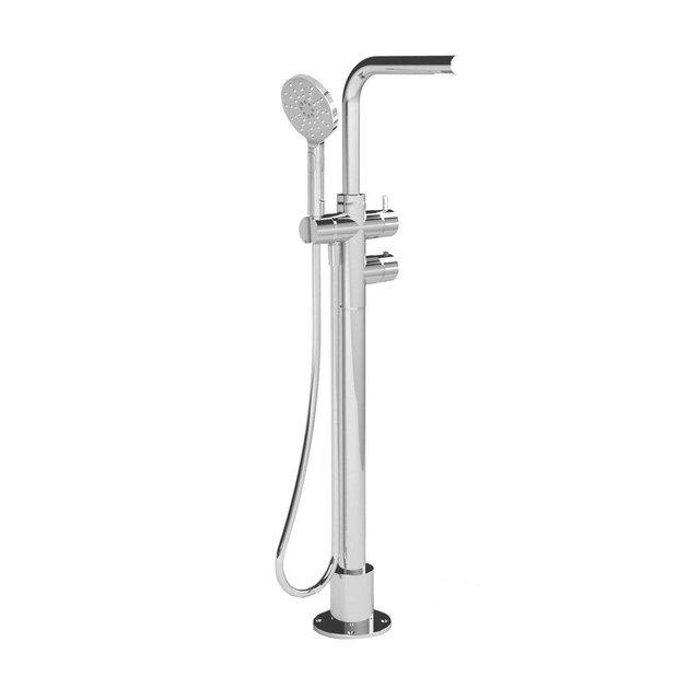 Saniclass Brauer Vrijstaande badthermostaatkraan inclusief handdouche chroom gepolijst OUTLETSTORE 7809+