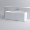 Clou InBe ligbad voor plaatsing tegen de muur met popup plug overloop en sifon rechthoek wit acryl L172xB60.5xD74cm SW9407 Clou InBe ligbad voor plaatsing tegen de muur met popup plug overloop en sifon rechthoek wit acryl L172xB60.5xD74cm SW9407