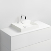 Clou Wash Me lavabo 50x42cm sans bonde pierre minérale Blanc SW9249