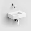 Clou Flush 2 lave-mains - 36x24.5x9cm - sans trou de robinet - avec bonde de vidage - céramique blanche SW9327