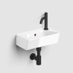 Clou InBe Ensemble lavabo - 40,5x22,5x11cm - avec robinet - avec bonde - avec siphon - céramique blanche - noir mat SW957697