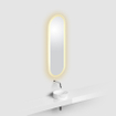 Clou look at avec miroir 90x28cm éclairage led ovale bord satiné SW636637