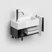 Clou Flush 3 fontein 36x18x9cm kraangat links Keramiek Wit SW9330