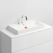 Clou Wash Me lavabo 70x42cm sans bonde pierre minérale Blanc SW9250