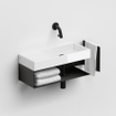 Clou Mini Wash Me Meuble de salle de bains ouvert - 53x19x17.5cm - gauche - avec porte-serviettes - noir SW928523