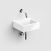 Clou FLush 1 Lavabo sans trou pour robinetterie avec bonde céramique et inox 9x28x27cm Blanc SW9325