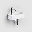 Clou New Flush 3 Lave-main 35x18cm avec bonde de vidage et trou de robinet perçable gauche aluite Blanc mat SW398989